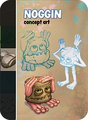 A promo card for the My Singing Monsters board game featuring concept art of Noggin.
